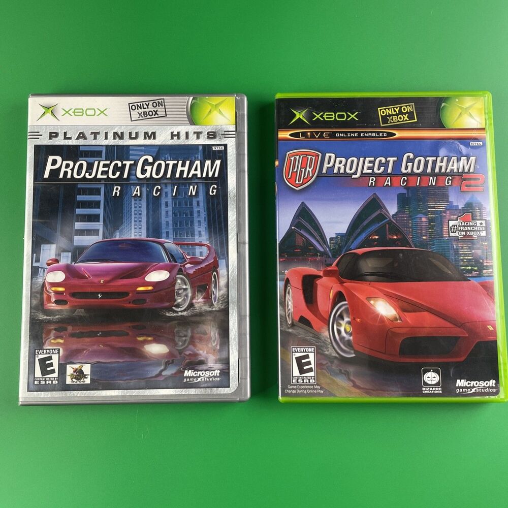 Project Gotham Racing 1 & 2 Video Game Lot (Microsoft Xbox) Complete CIB PGR